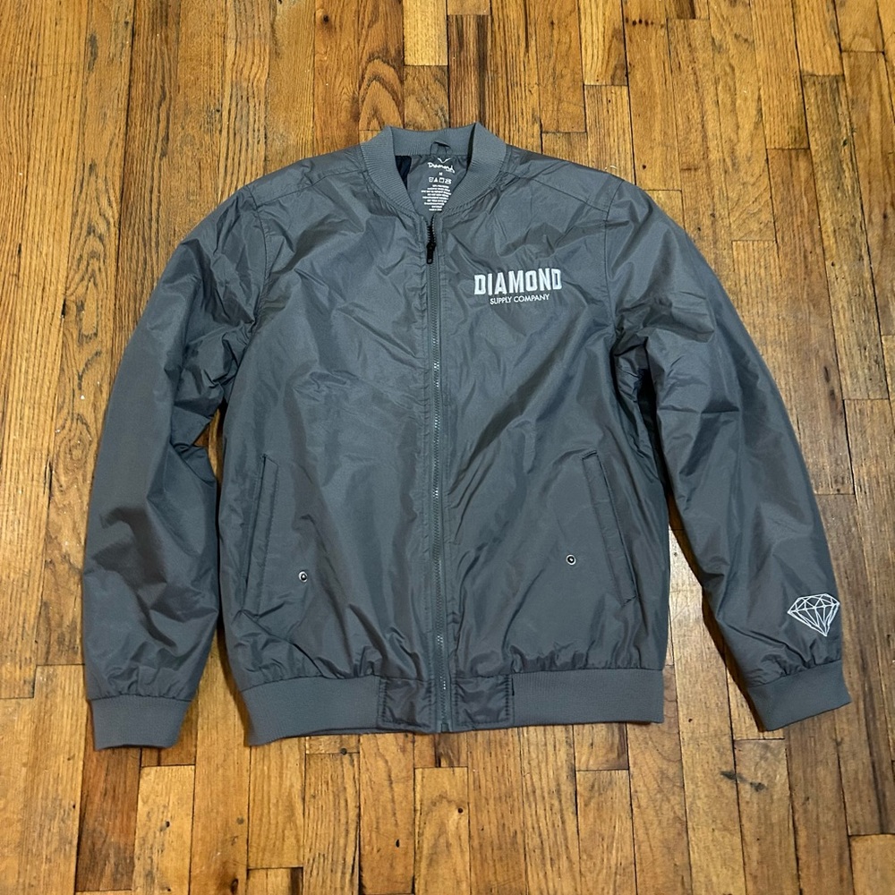 Diamond Supply Co. Dark Gray Men's Bomber Jacket with Logo
